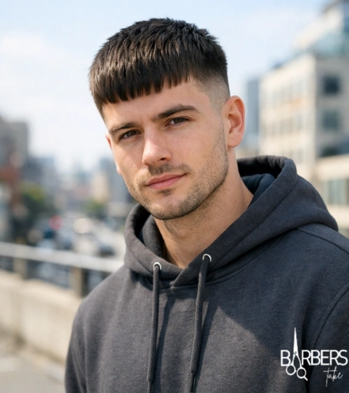 French Crop Straight Hair Men