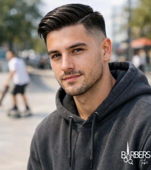 Mid Fade Comb Over